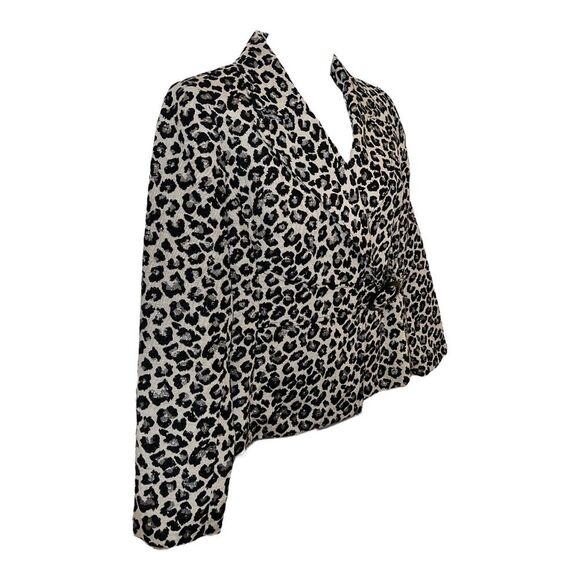 Isabella Women's Blazer, Size 18, Black and Silver Leopard Print - Picture 3 of 4